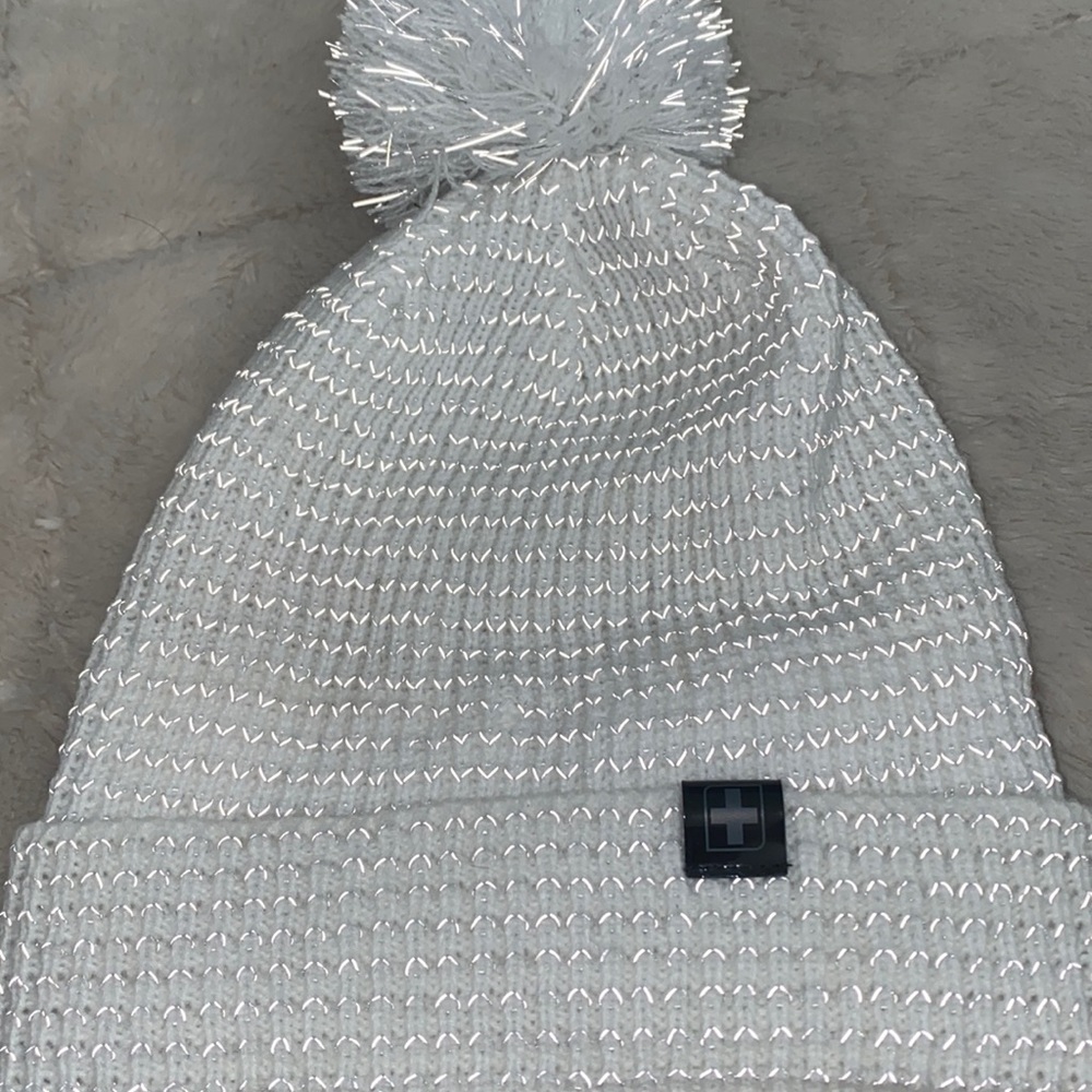 White/Silver Furball beanie